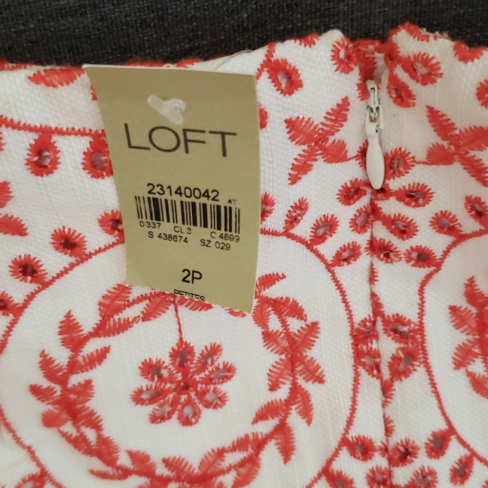 NWT Loft Embroidered Skirt